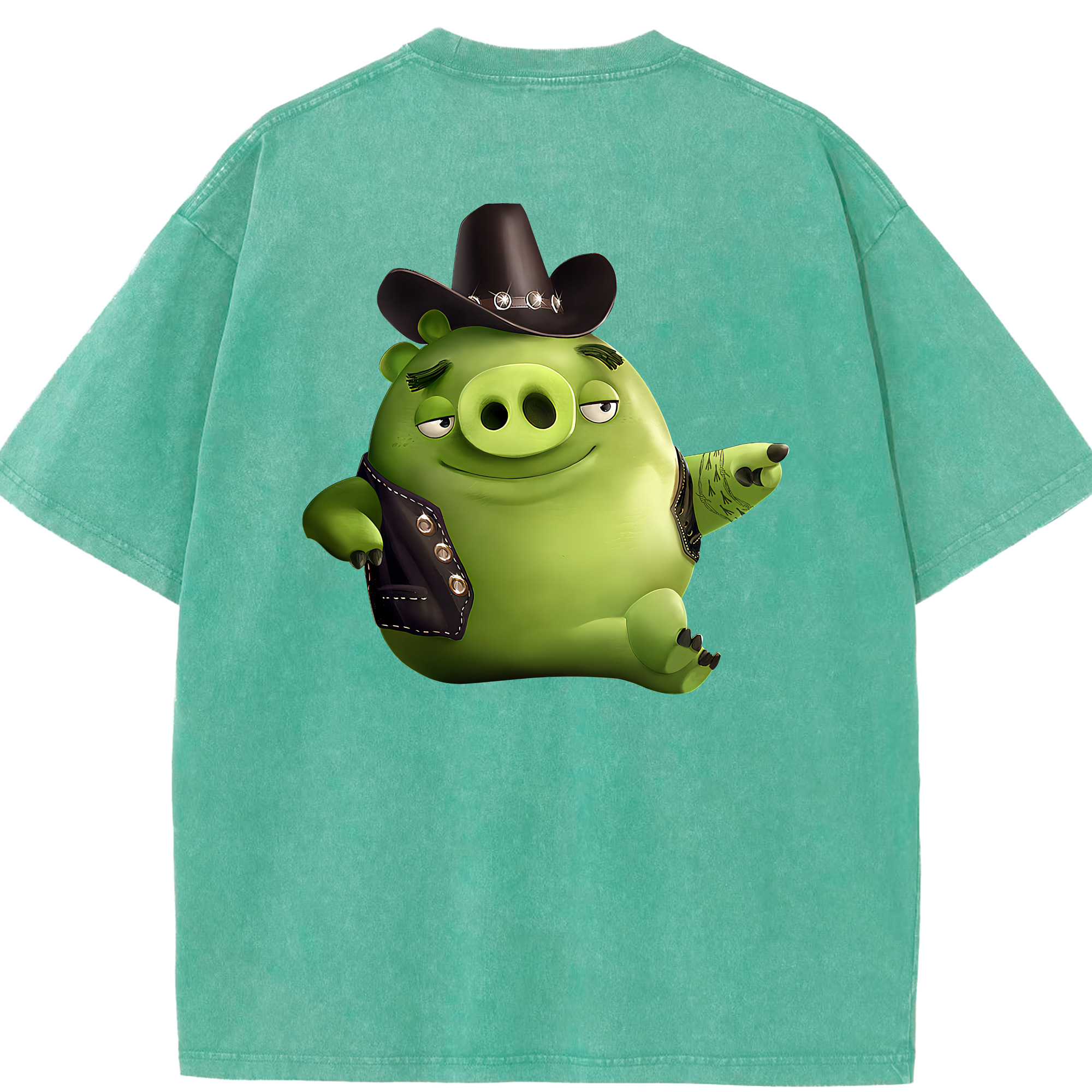 （画像用） Angry Birds アングリーバード 綿100% ヴィンテージ風 半袖Tシャツ（背面プリント）